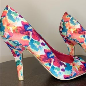 Christian Siriano Floral Heels, Size 7